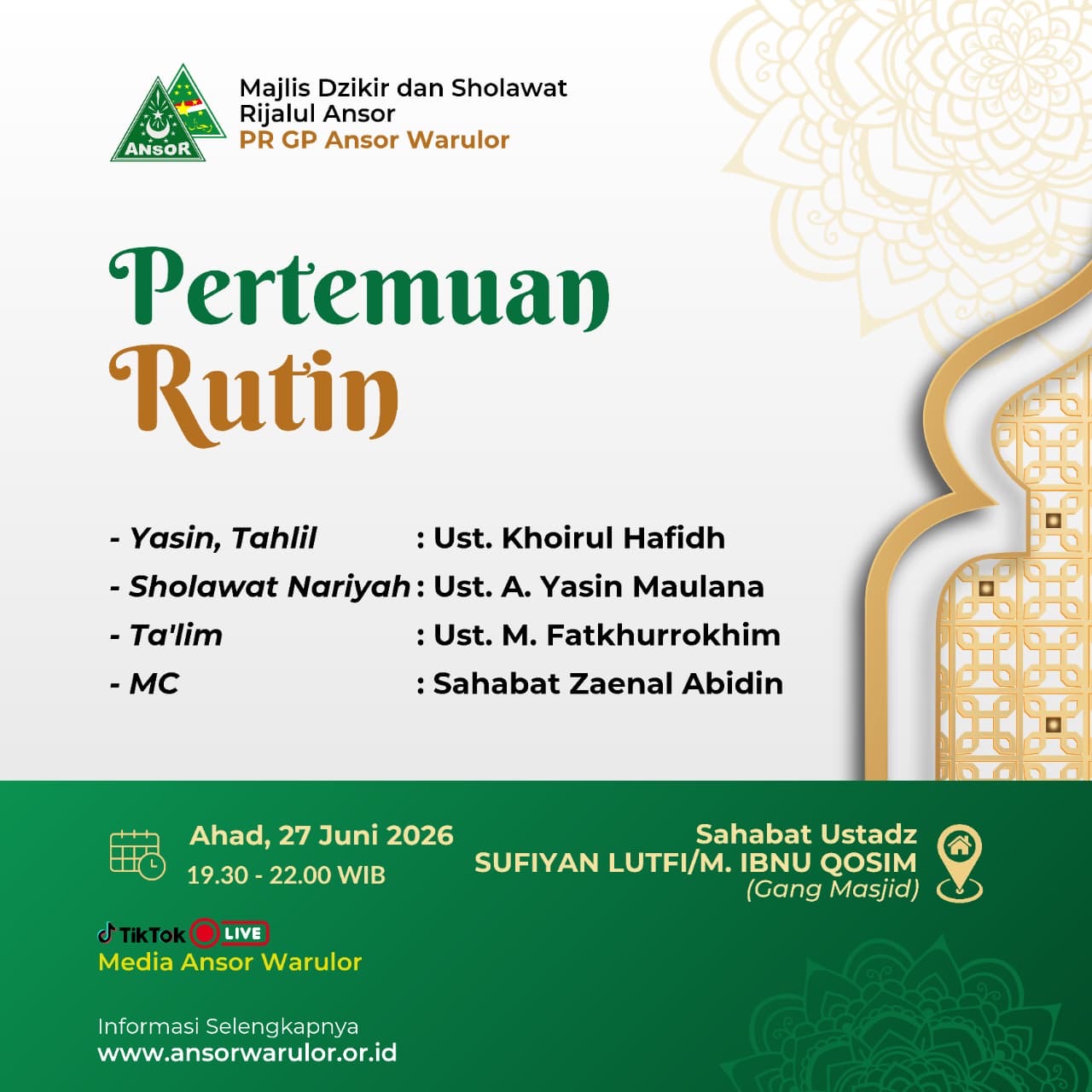 MDS Rijalul Ansor | Rutinan PR GP Ansor Warulor